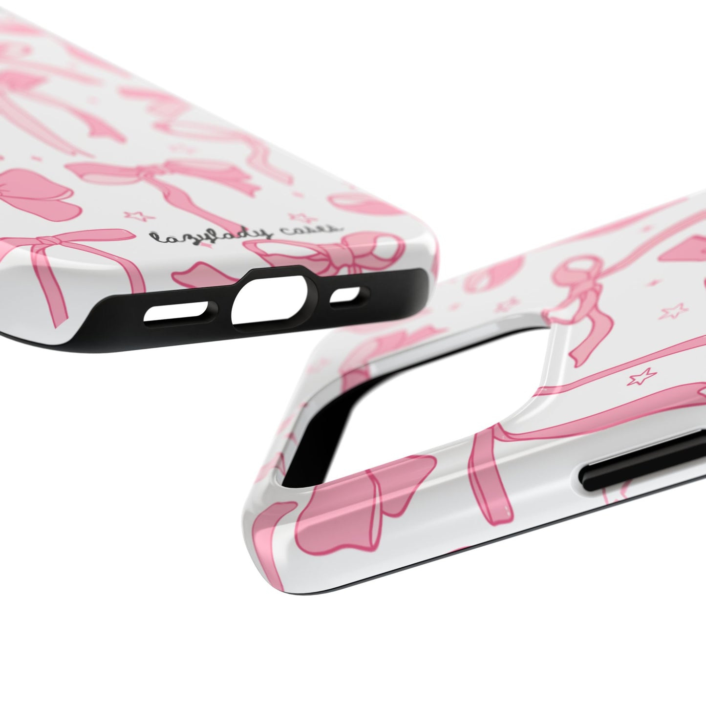 Cute Pink Bow Tough Phone Case - Stylish and Durable Protection