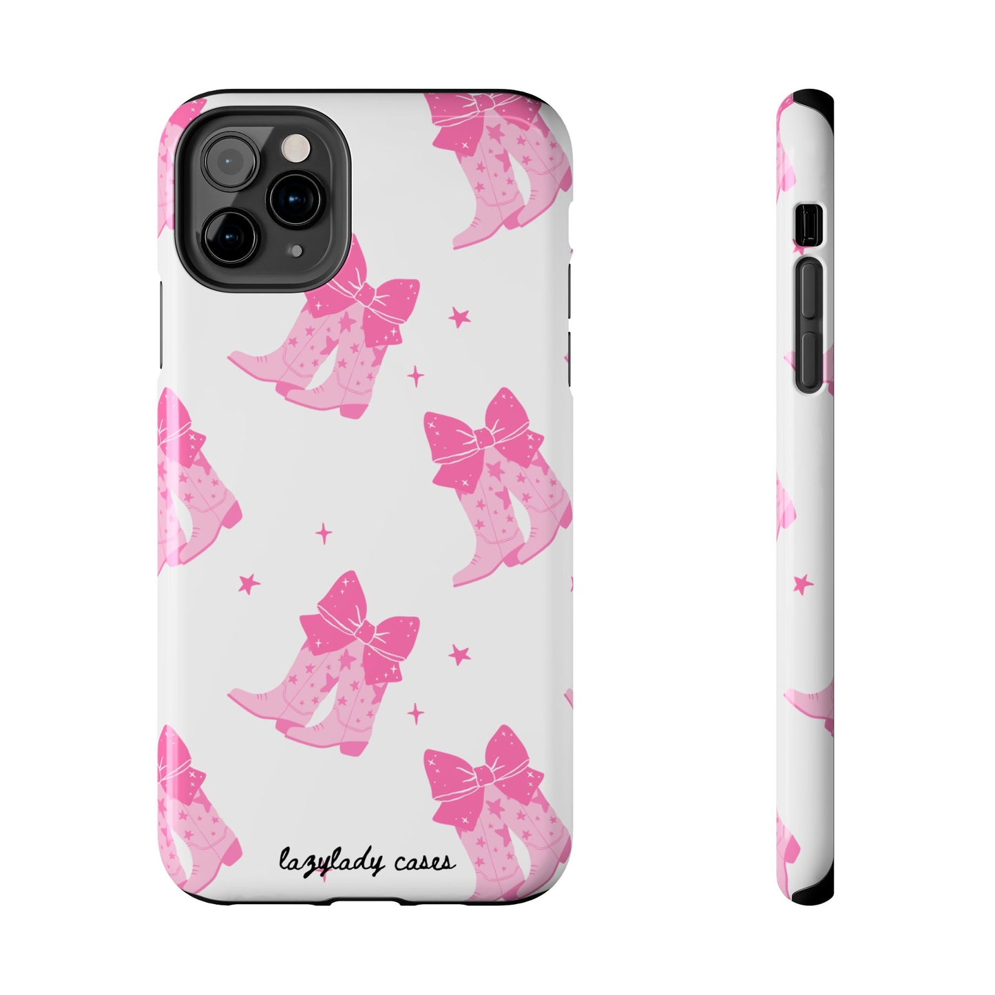 Pink Cowgirl Tough Phone Case - Trendy Protection with Bow Design