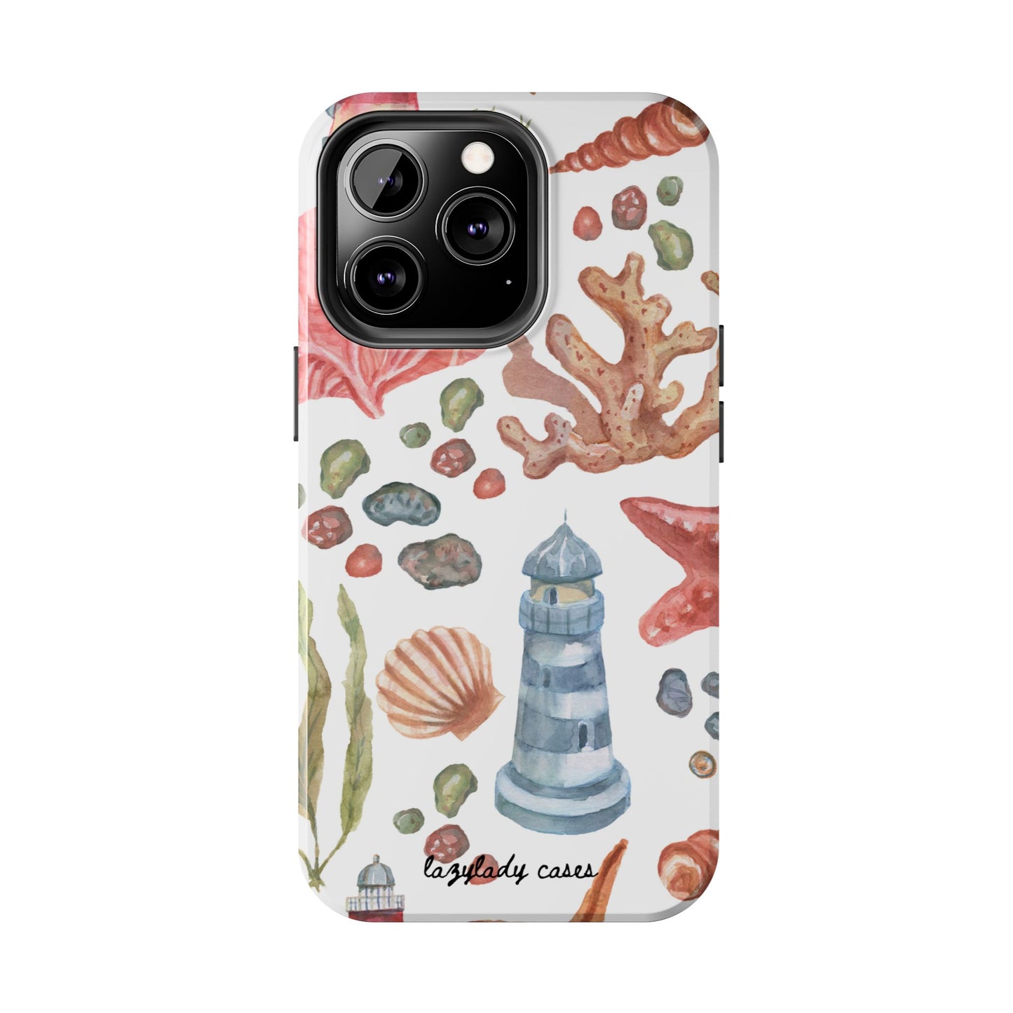 Coastal Art Tough Phone Cases - Stylish Beach Vibes with Lighthouse Design