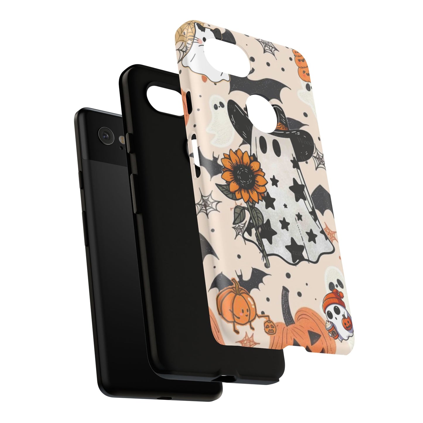 Cute Ghost Phone Case, Halloween Decor, Spooky Gift, Fall Accessories, Pumpkin Lover's Gift, Autumn Vibes, Trick or Treat