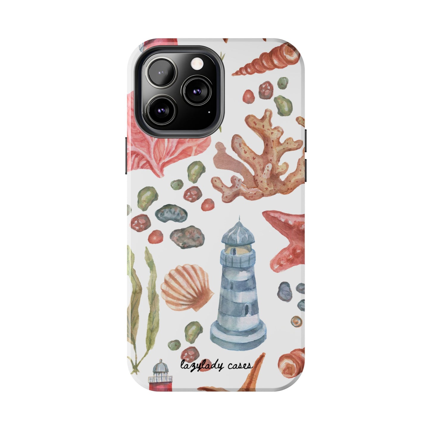 Coastal Art Tough Phone Cases - Stylish Beach Vibes with Lighthouse Design