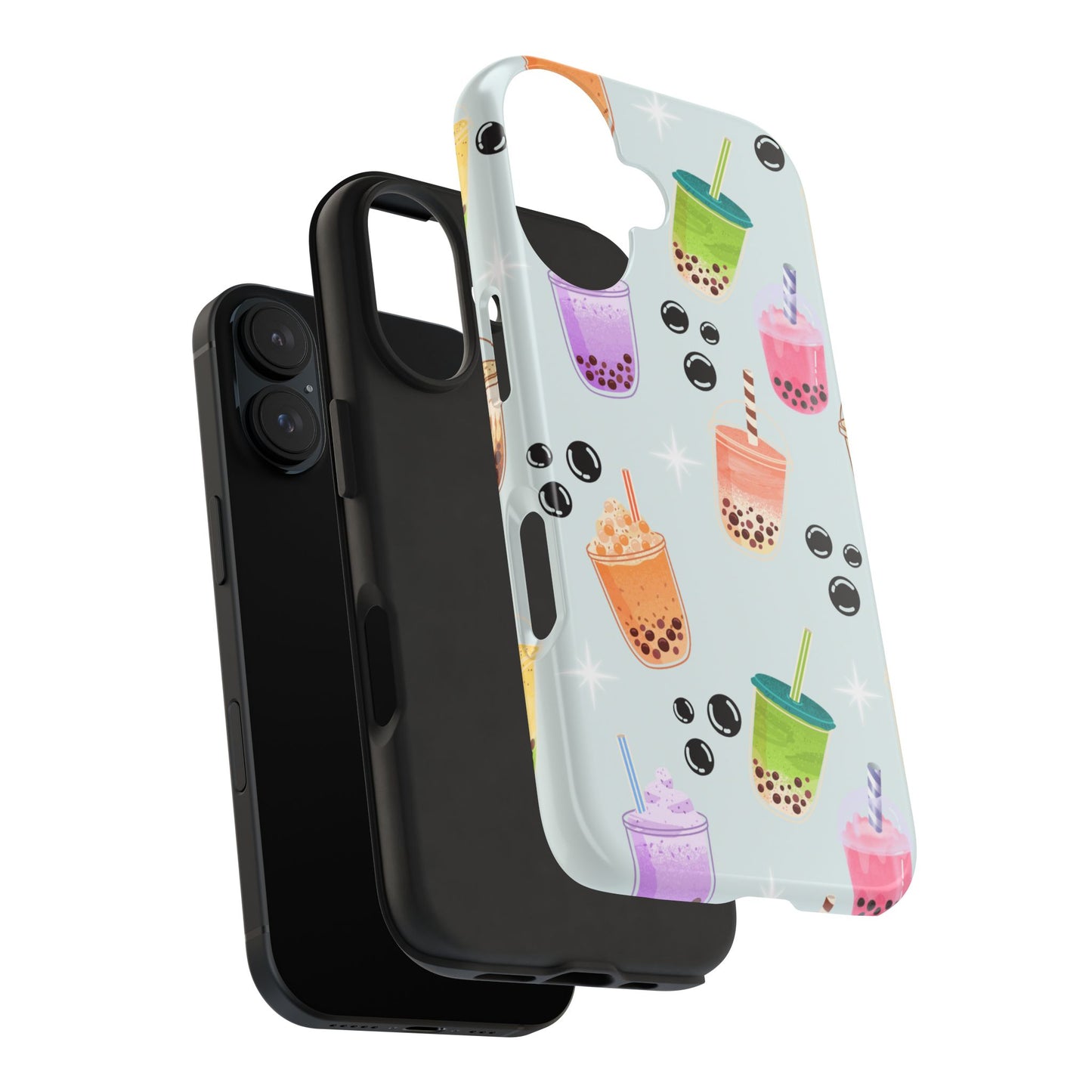 Colorful Boba Tea Phone Case, Tough Phone Cases for Drink Lovers, Cute Phone Accessory, Fun Gifts for Friends, Summer Vibes