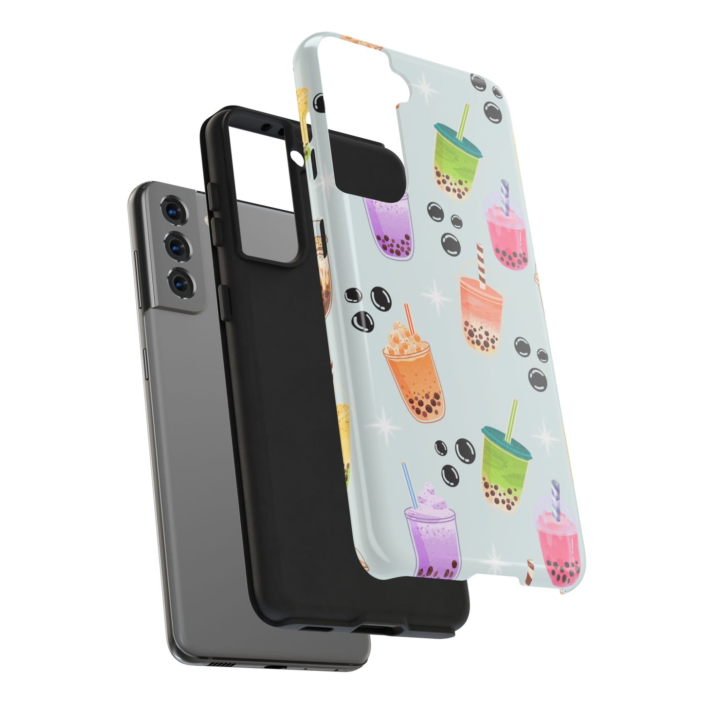 Colorful Boba Tea Phone Case, Tough Phone Cases for Drink Lovers, Cute Phone Accessory, Fun Gifts for Friends, Summer Vibes