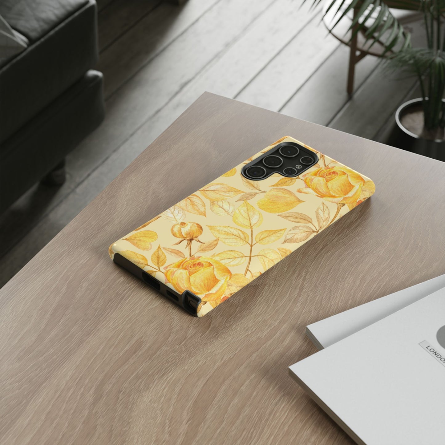 Yellow Dusk Tough Phone Case - Yellow Rose Design