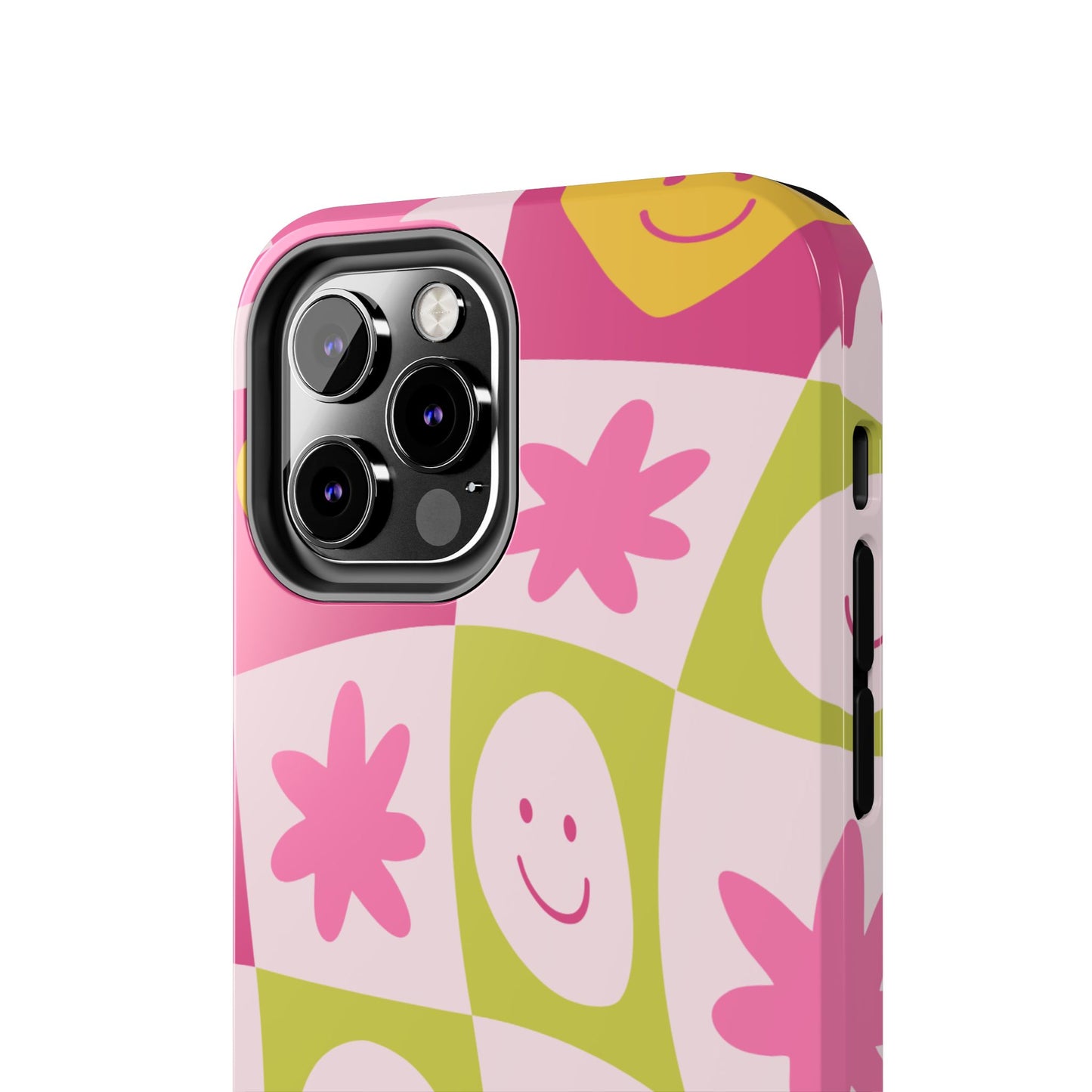 Colorful Smiley Pattern Tough Phone Cases, Playful Phone Covers, Fun Gifts for Friends, Cute Accessories, Vibrant and Durable