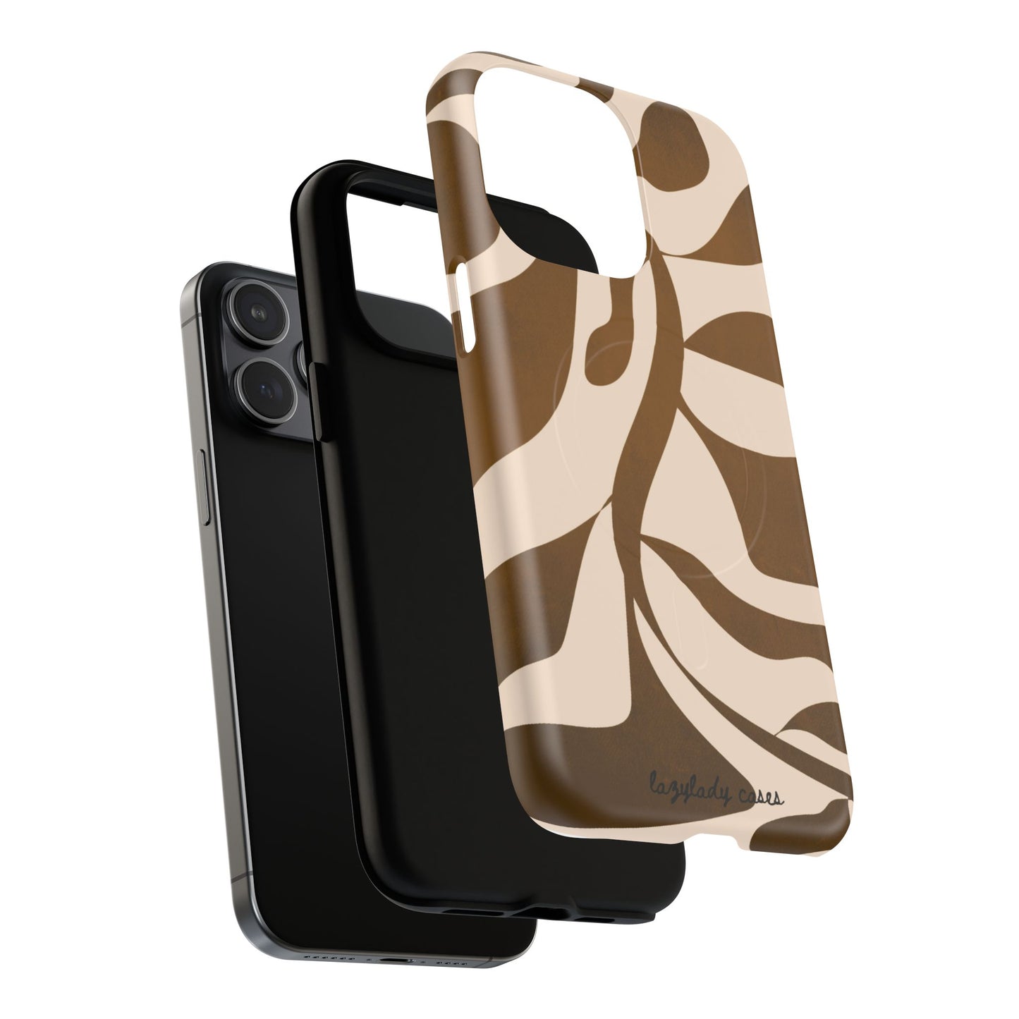 Brown Bonnet Stylish Tough Magnetic Phone Case - Trendy Abstract Design