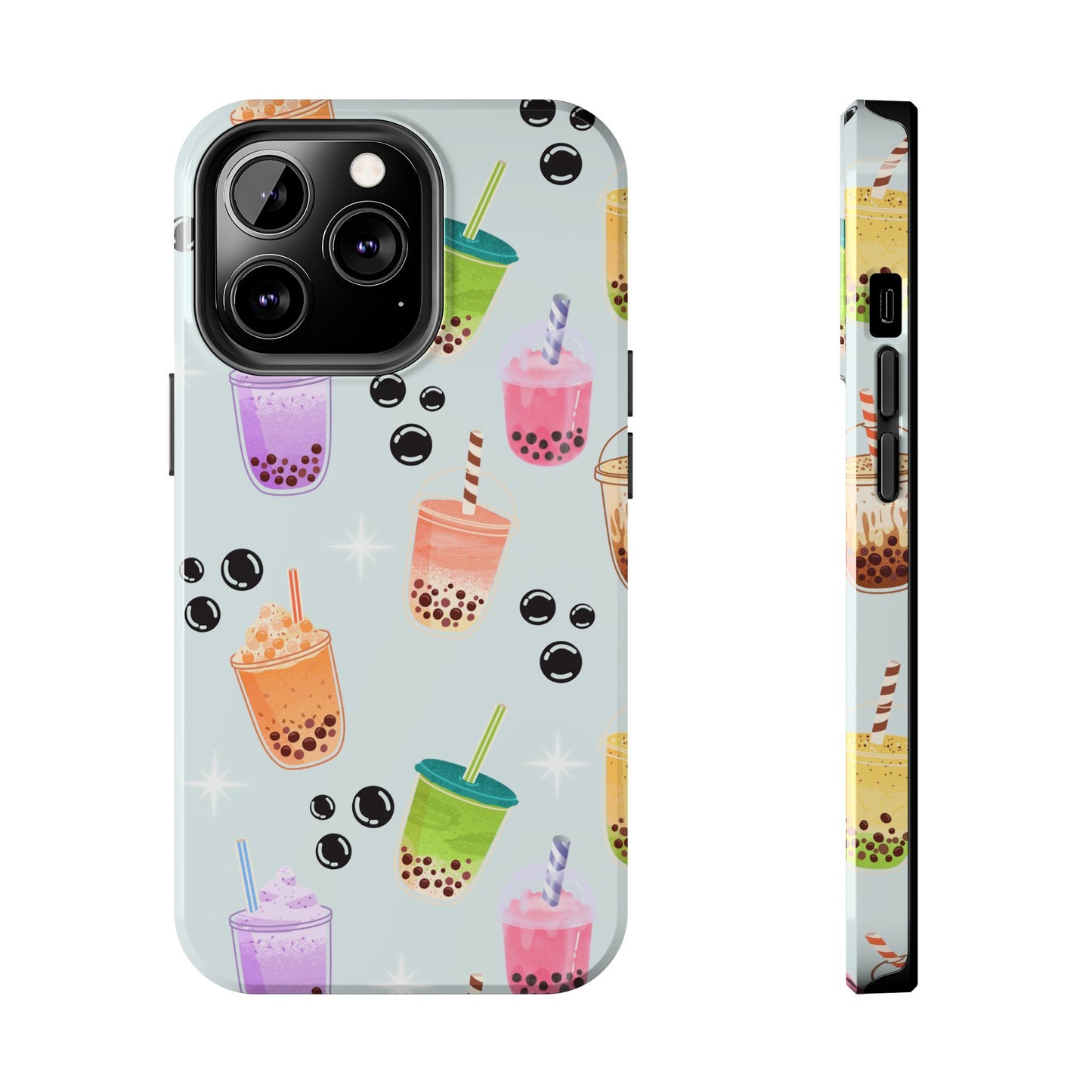 Colorful Boba Tea Phone Case, Tough Phone Cases for Drink Lovers, Cute Phone Accessory, Fun Gifts for Friends, Summer Vibes