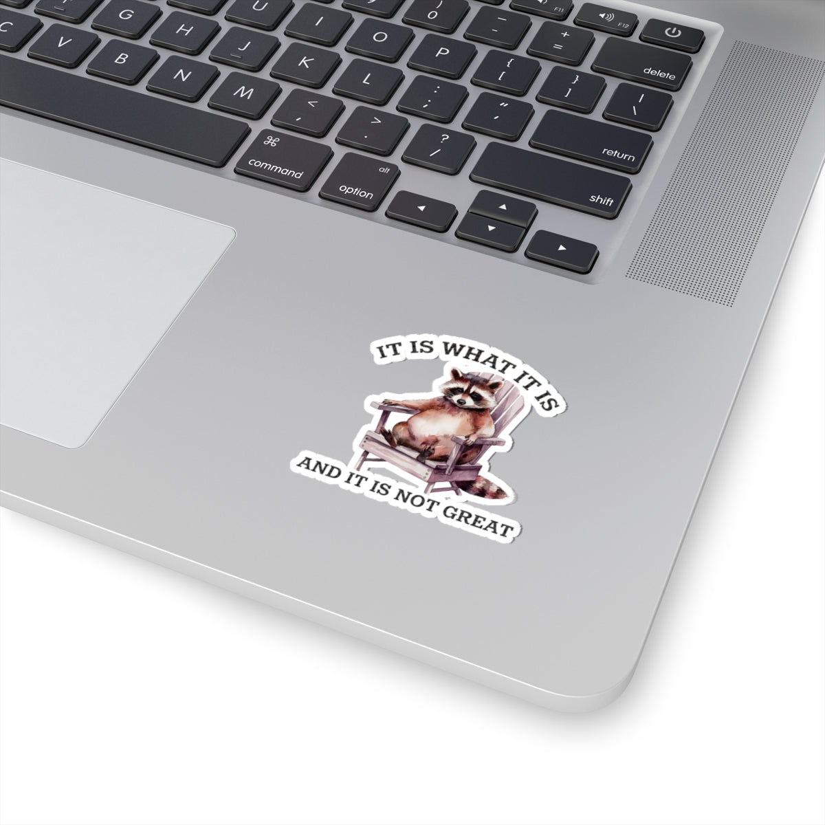 Whimsical Raccoon Kiss-Cut Stickers, Funny Office Decor, Laptop Stickers, Gift for Animal Lovers, Humorous Nature Art