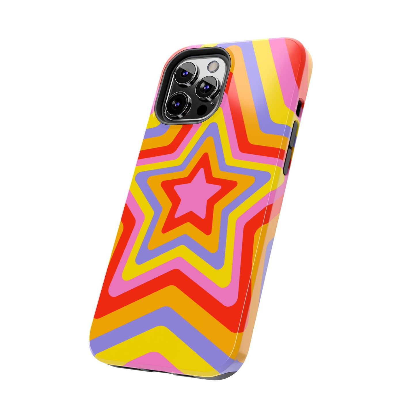Colorful Star Pattern Tough Phone Cases | Durable Phone Cover, Unique Gifts, Trendy Accessories, Fun Tech Style