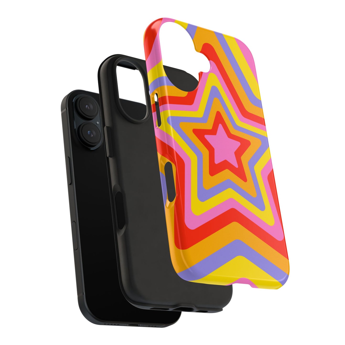Colorful Star Pattern Tough Phone Cases | Durable Phone Cover, Unique Gifts, Trendy Accessories, Fun Tech Style