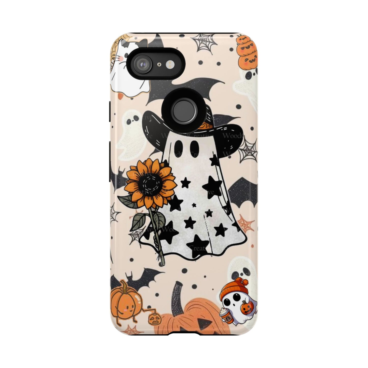 Cute Ghost Phone Case, Halloween Decor, Spooky Gift, Fall Accessories, Pumpkin Lover's Gift, Autumn Vibes, Trick or Treat