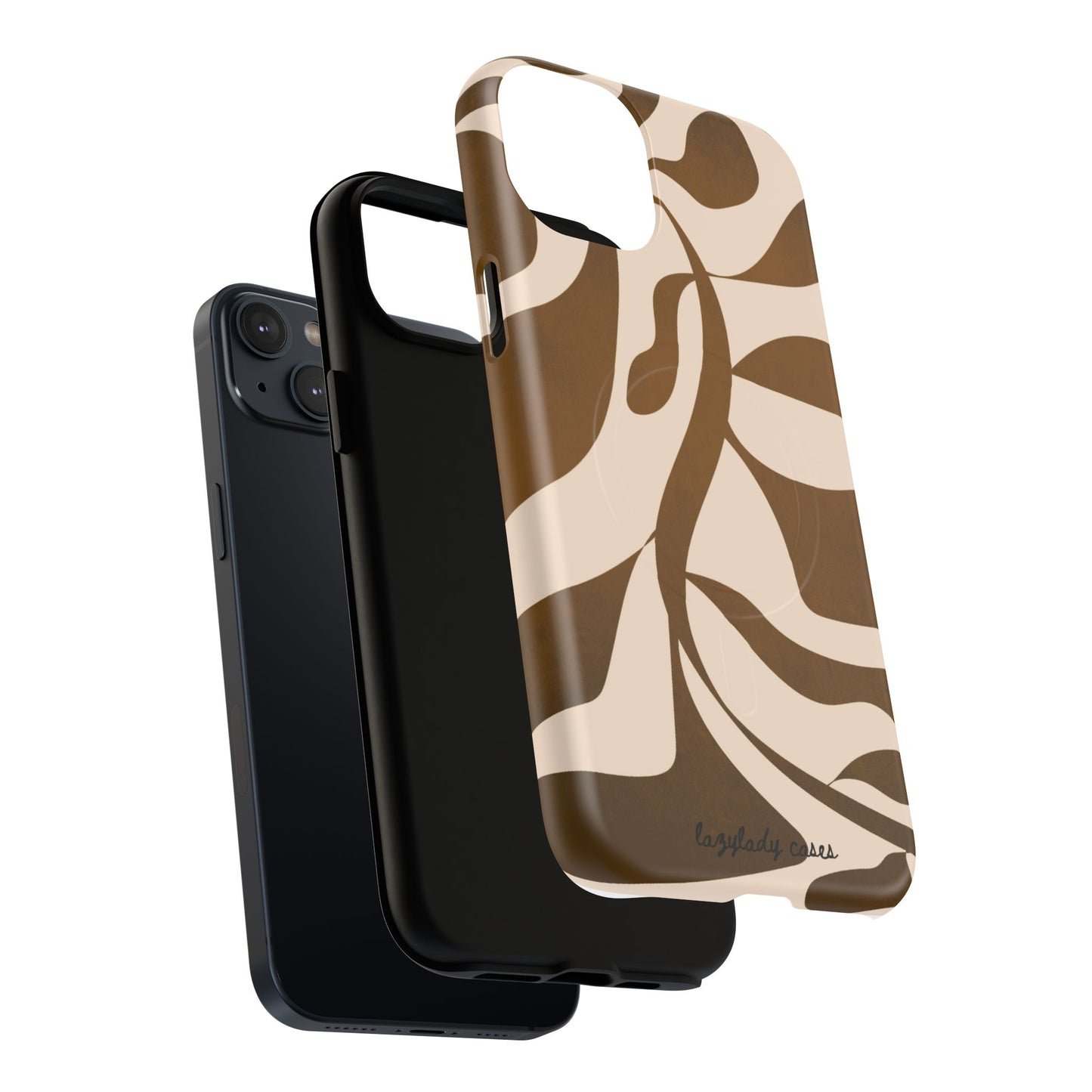 Brown Bonnet Stylish Tough Magnetic Phone Case - Trendy Abstract Design