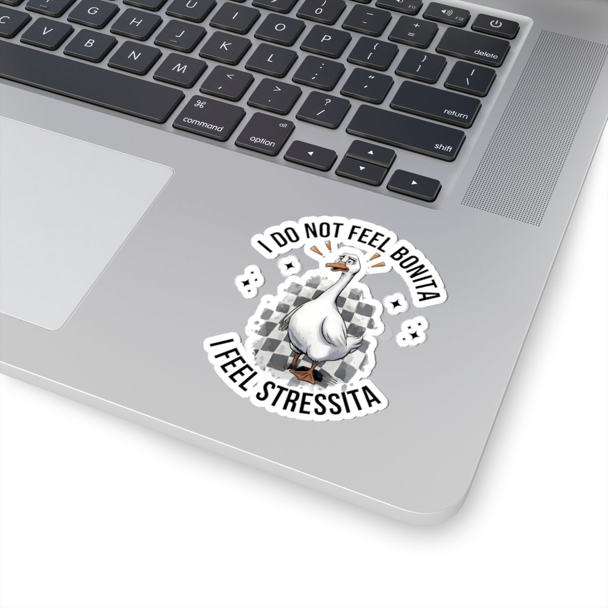 Stressita Goose Kiss-Cut Stickers | Funny Laptop Decals, Humorous Gifts, Cute Animal Stickers, Chickens, Quirky Wall Decor