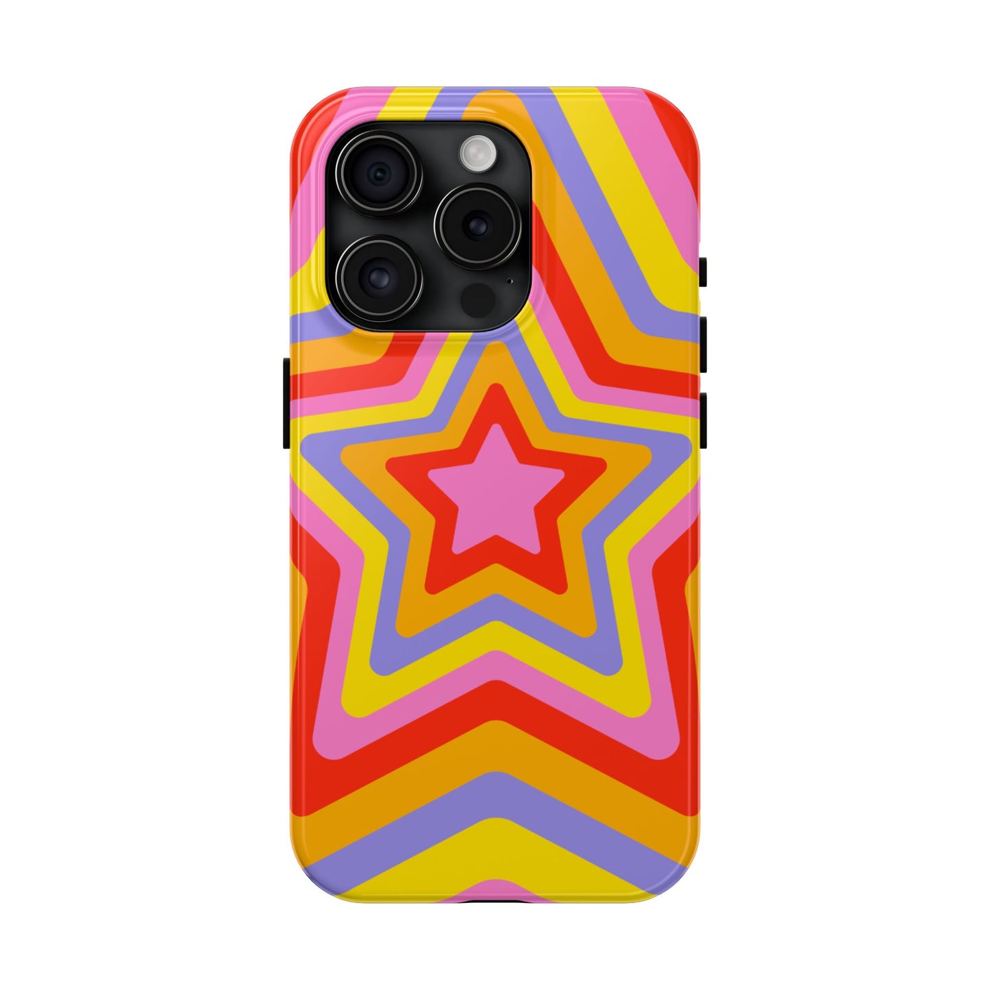 Colorful Star Pattern Tough Phone Cases | Durable Phone Cover, Unique Gifts, Trendy Accessories, Fun Tech Style