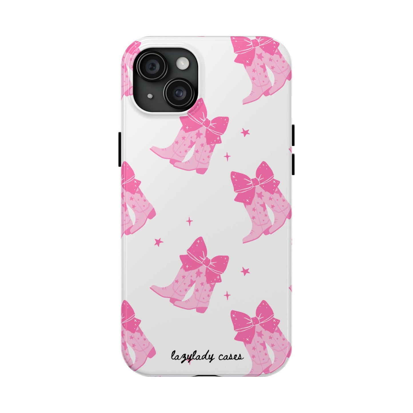 Pink Cowgirl Tough Phone Case - Trendy Protection with Bow Design