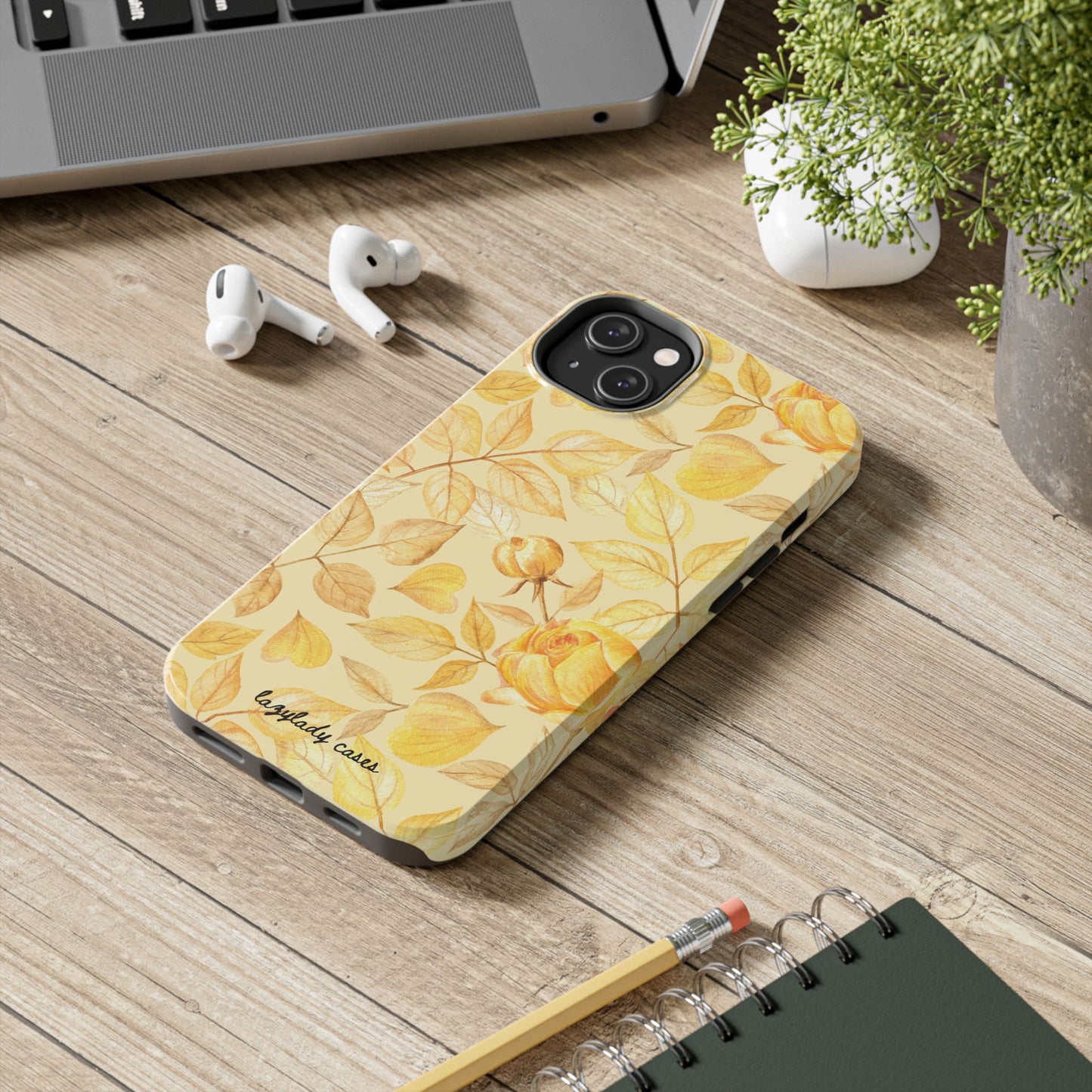 Yellow Dusk Tough Phone Case – Durable Protection with Yellow Roses Design