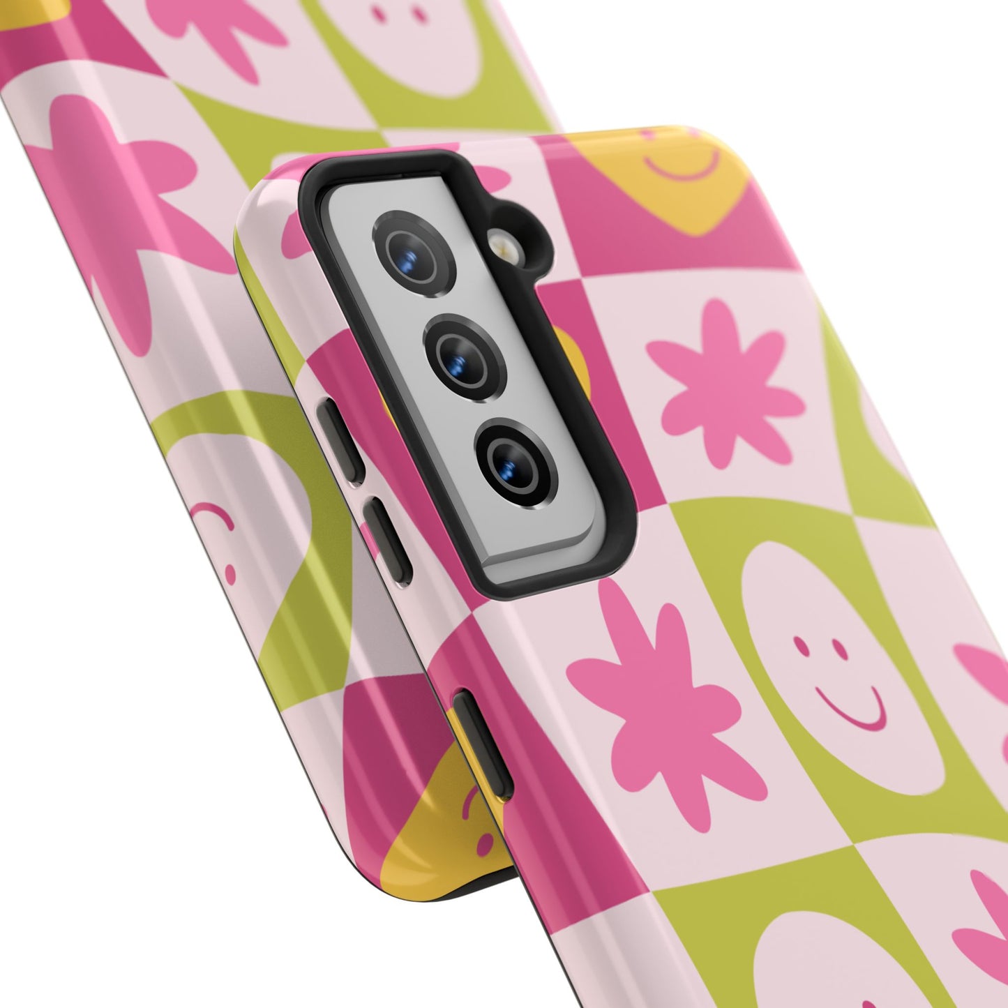 Colorful Smiley Pattern Tough Phone Cases, Playful Phone Covers, Fun Gifts for Friends, Cute Accessories, Vibrant and Durable