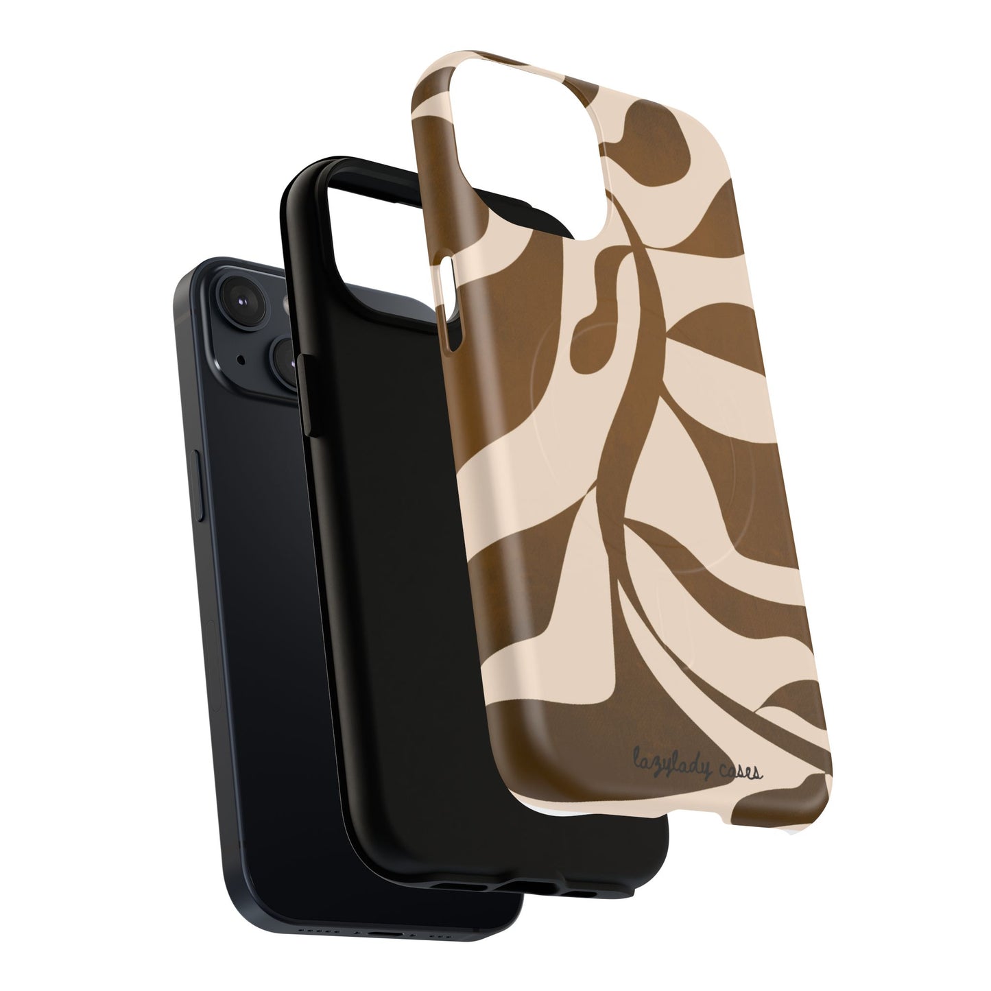 Brown Bonnet Stylish Tough Magnetic Phone Case - Trendy Abstract Design