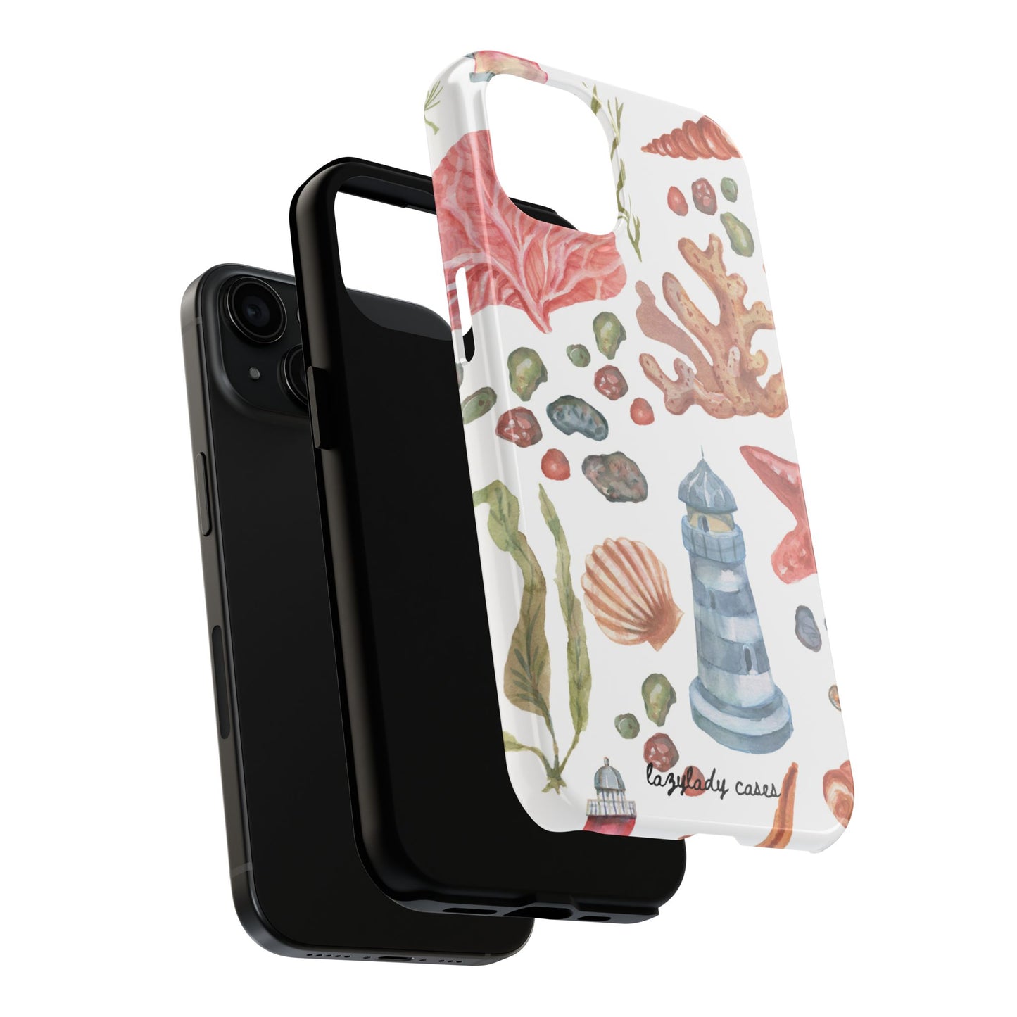 Coastal Art Tough Phone Cases - Stylish Beach Vibes with Lighthouse Design