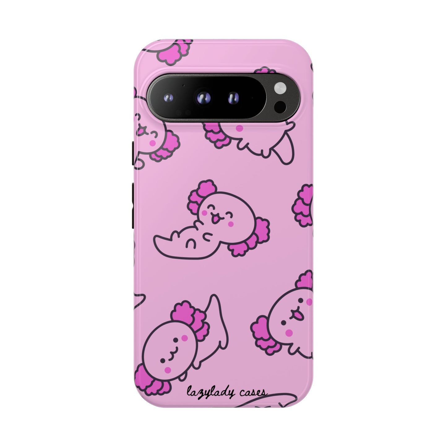 Cute Cartoon Axo Phone Case with Pink Sea Creatures Design