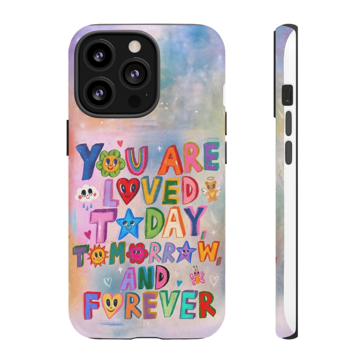 Colorful Phone Case with Positive Affirmations, Inspirational Phone Shell, Cute Gift for Teens, Motivational Tech Accessory, I Love You Case