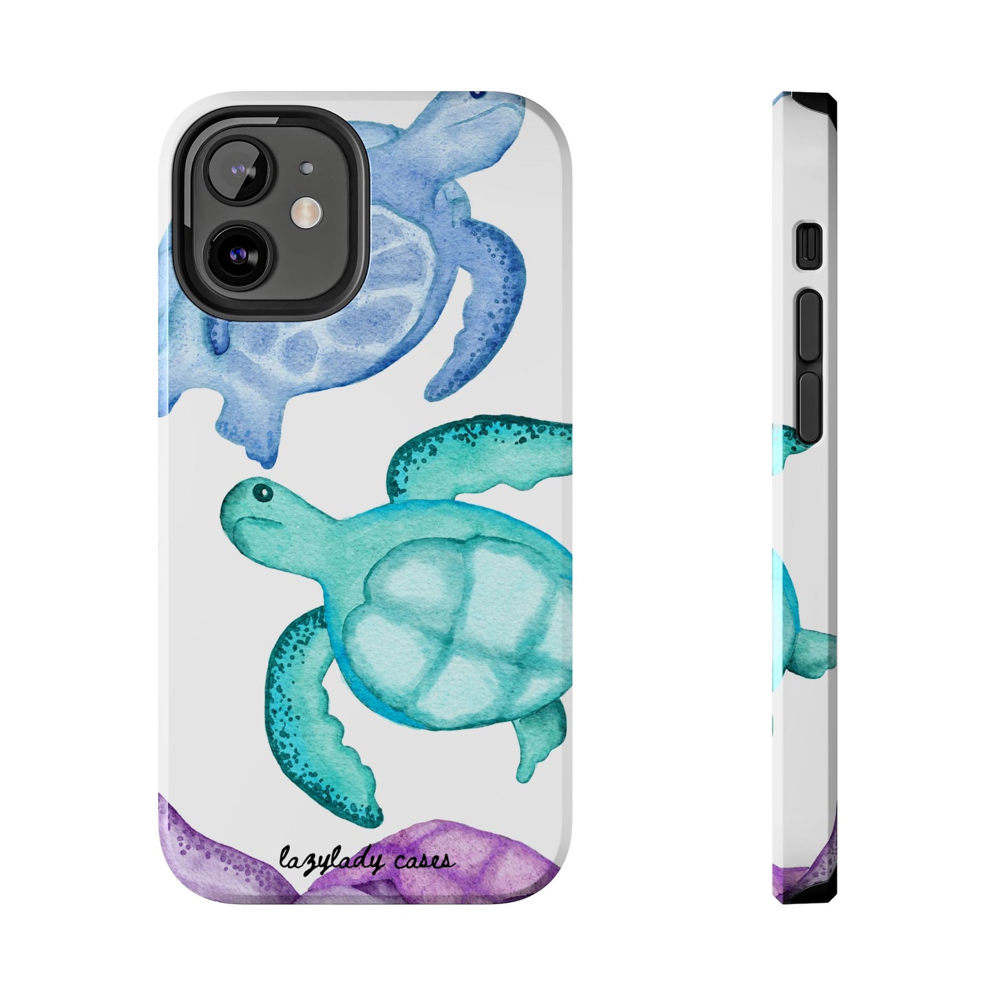 Ocean-Inspired Tough Phone Cases with Colorful Turtles