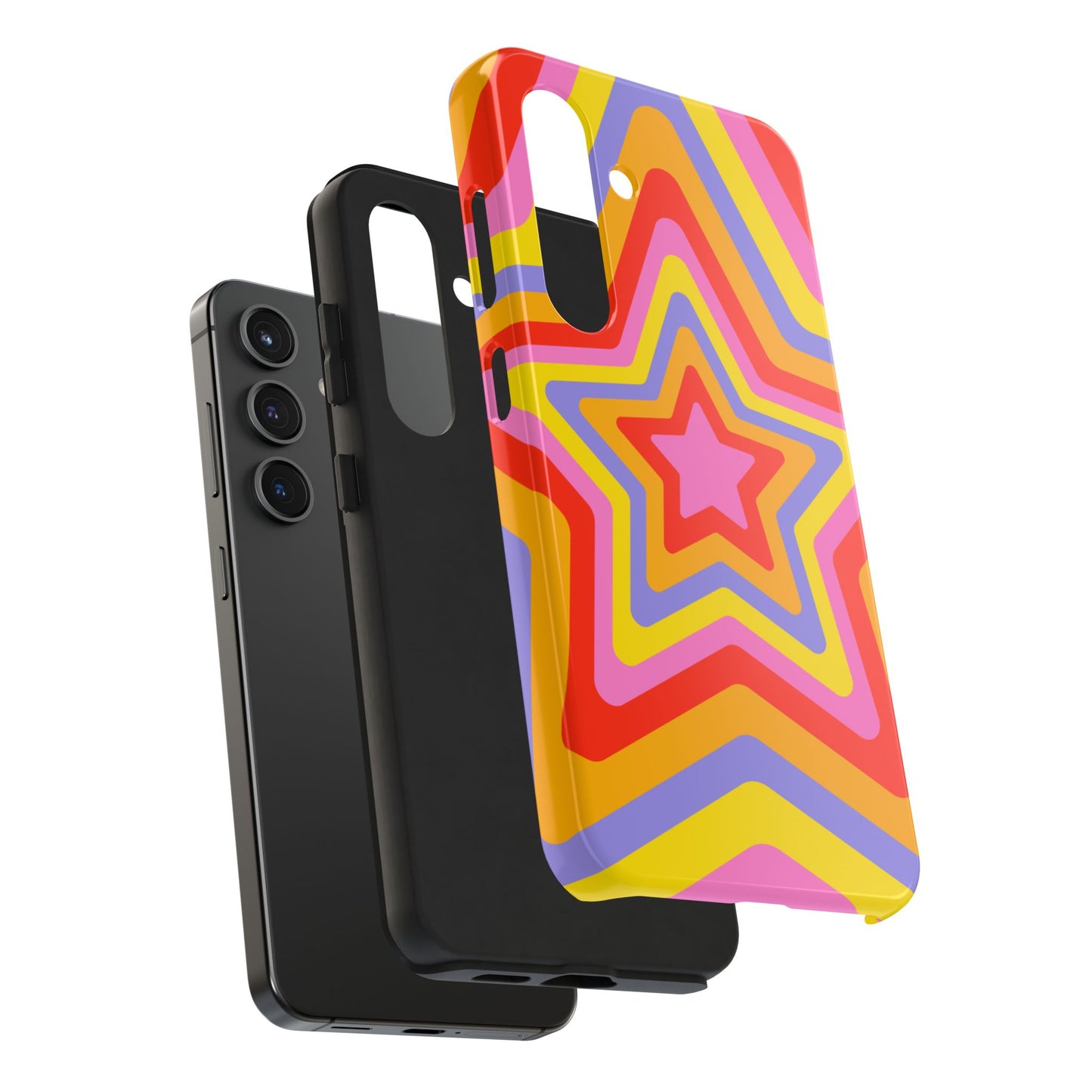 Colorful Star Pattern Tough Phone Cases | Durable Phone Cover, Unique Gifts, Trendy Accessories, Fun Tech Style