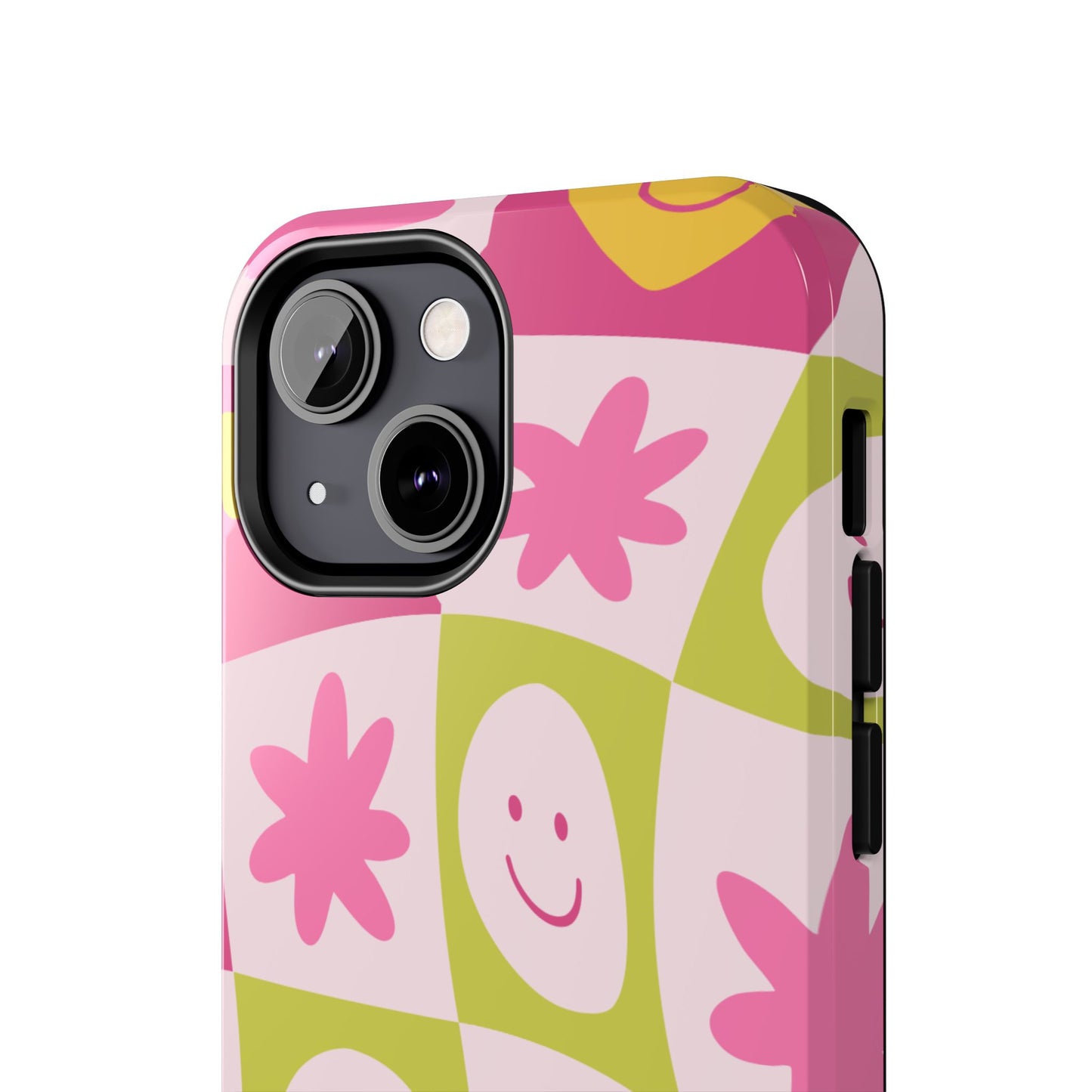 Colorful Smiley Pattern Tough Phone Cases, Playful Phone Covers, Fun Gifts for Friends, Cute Accessories, Vibrant and Durable