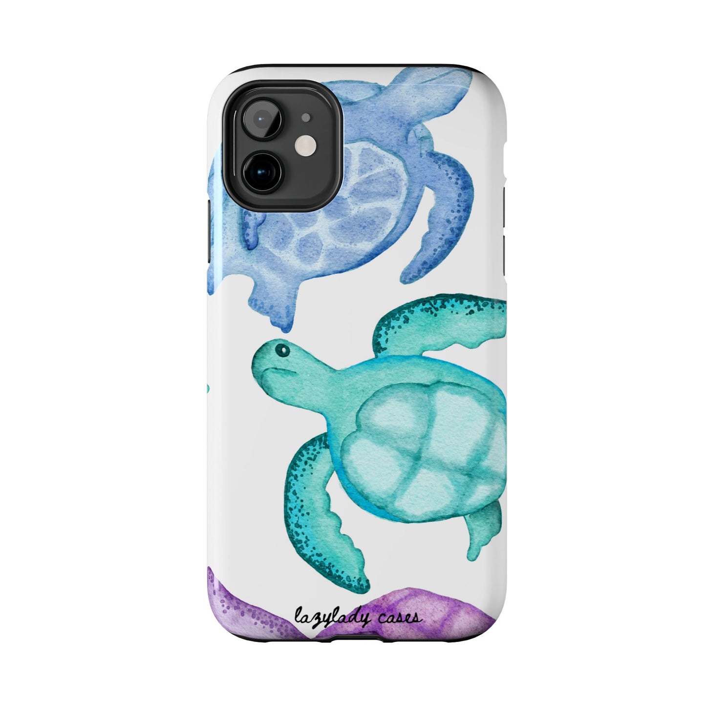 Ocean-Inspired Tough Phone Cases with Colorful Turtles
