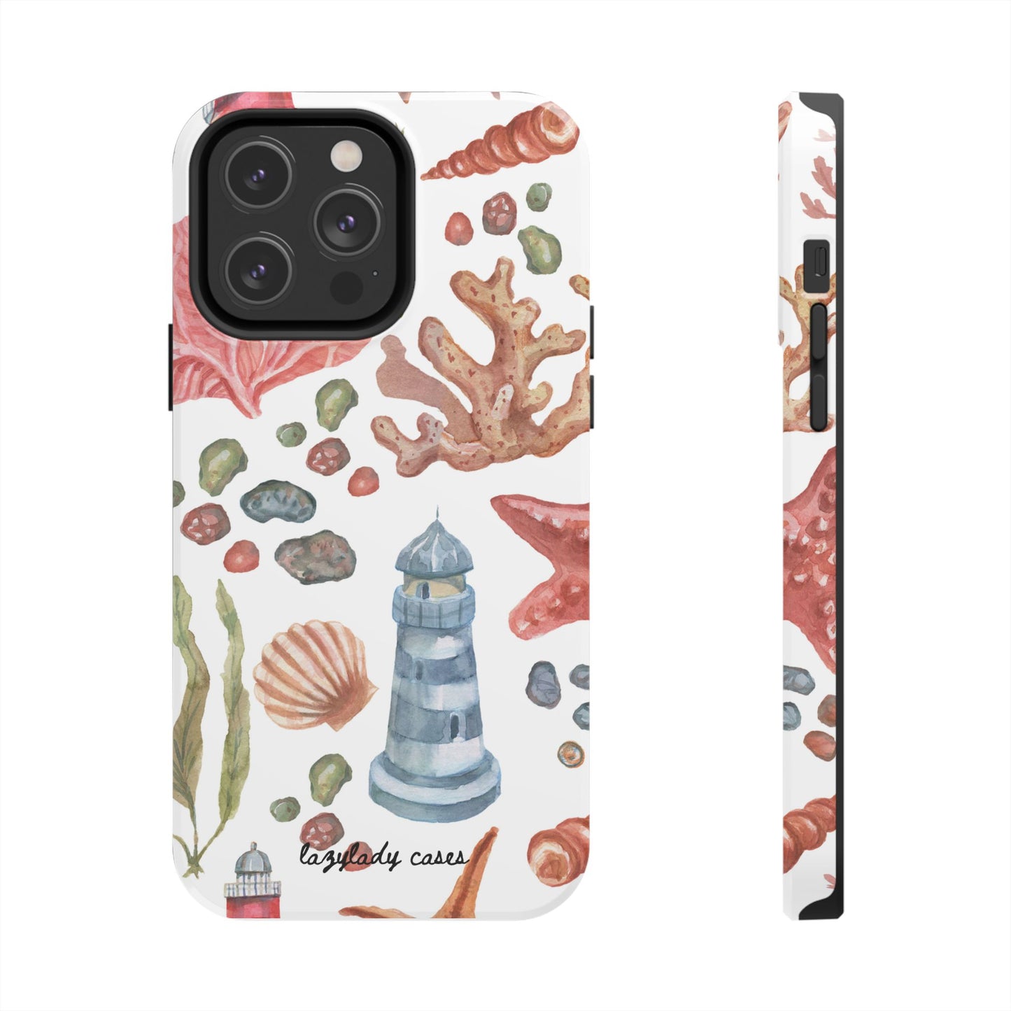 Coastal Art Tough Phone Cases - Stylish Beach Vibes with Lighthouse Design