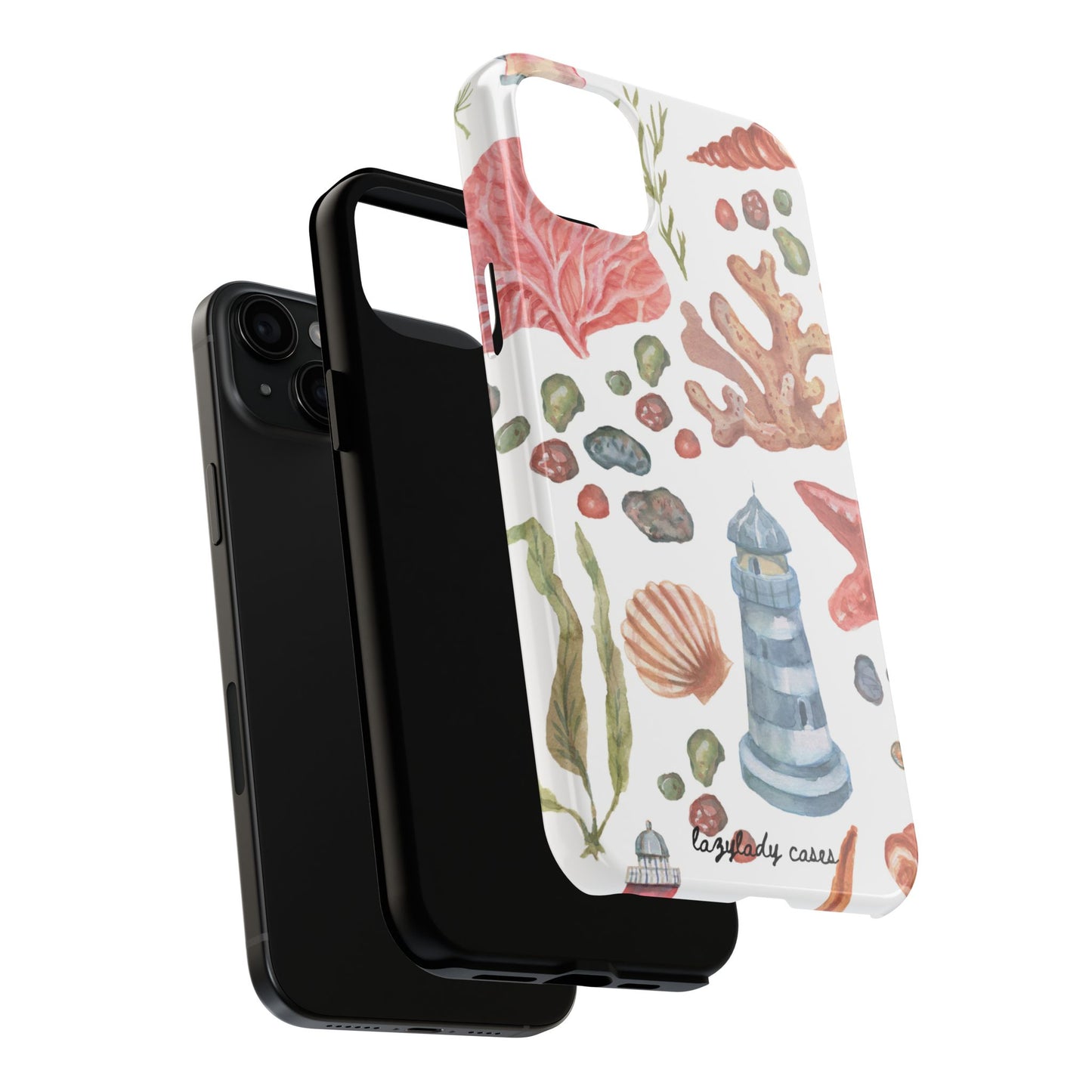 Coastal Art Tough Phone Cases - Stylish Beach Vibes with Lighthouse Design