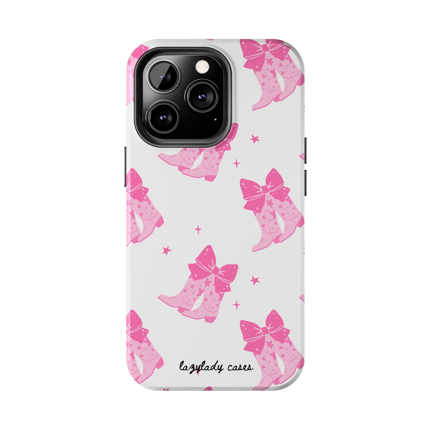Pink Cowgirl Tough Phone Case - Trendy Protection with Bow Design