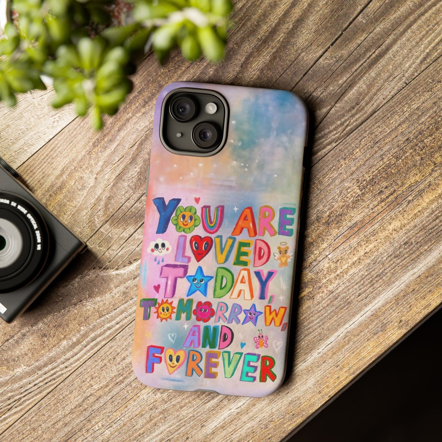Colorful Phone Case with Positive Affirmations, Inspirational Phone Shell, Cute Gift for Teens, Motivational Tech Accessory, I Love You Case