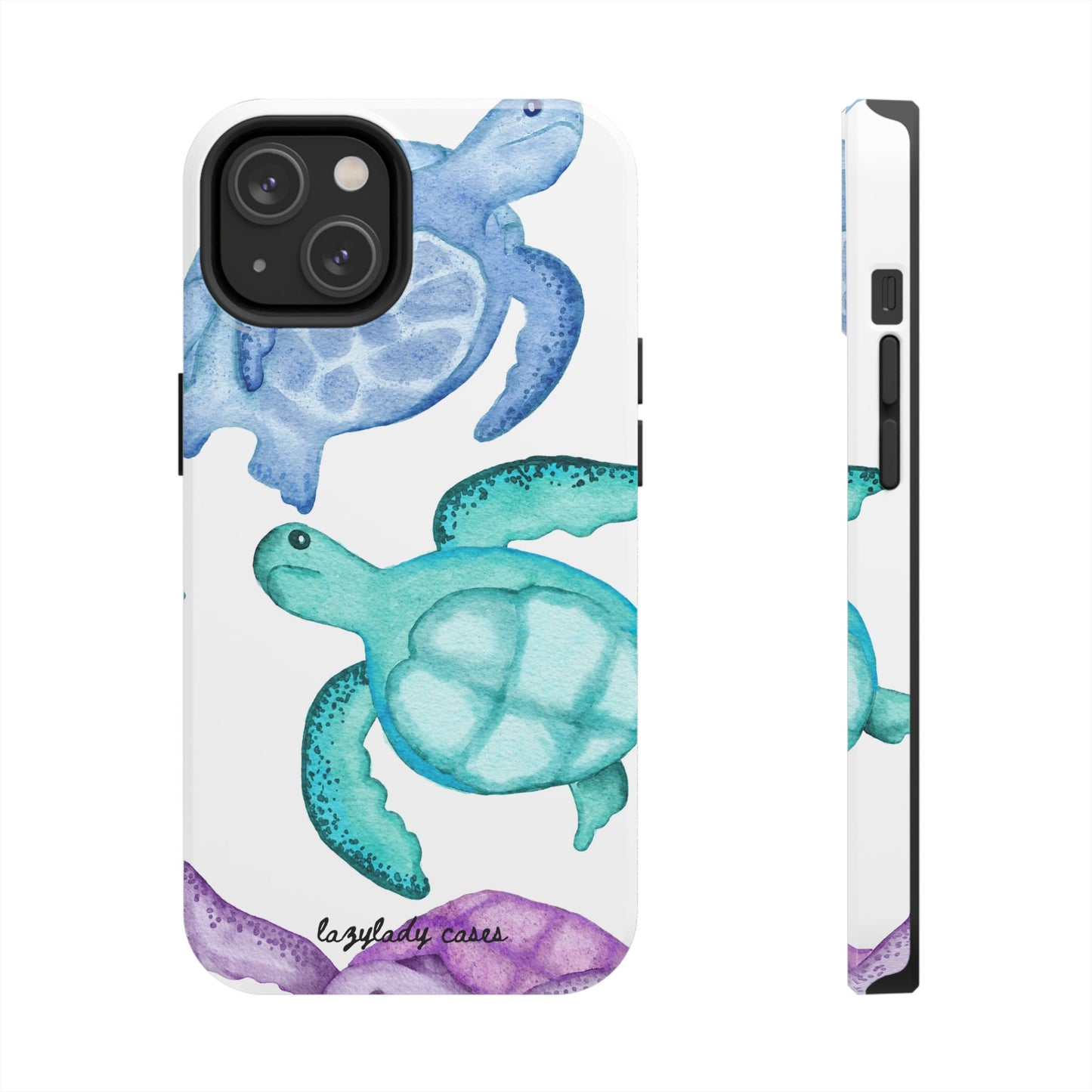 Ocean-Inspired Tough Phone Cases with Colorful Turtles