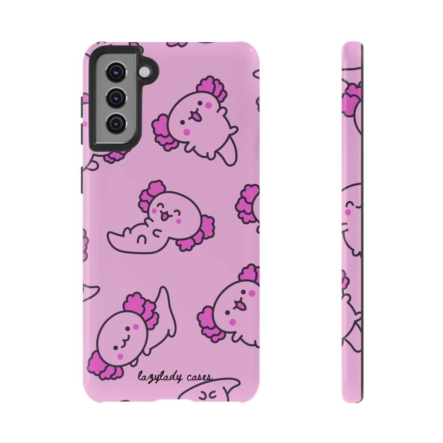 Cute Cartoon Axo Phone Case with Pink Sea Creatures Design