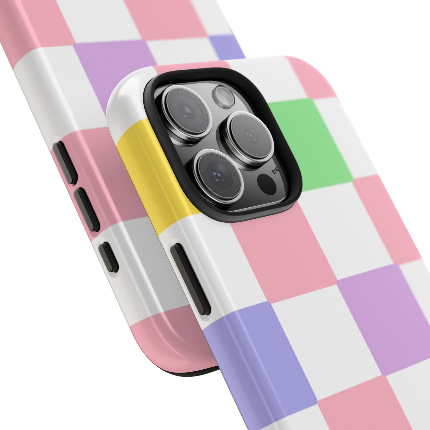 Colorful Checkerboard Tough Phone Case – Vibrant & Durable Protection