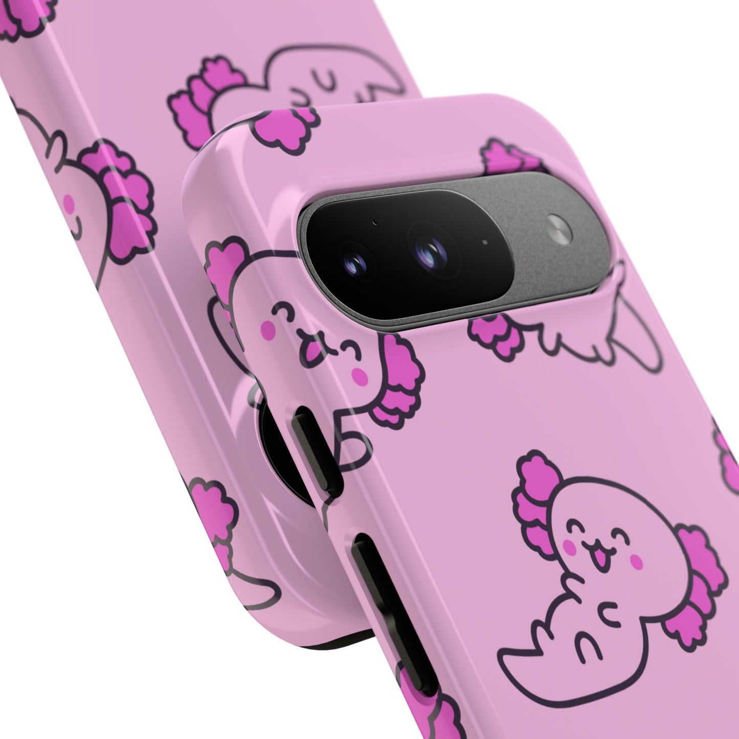 Cute Cartoon Axo Phone Case with Pink Sea Creatures Design