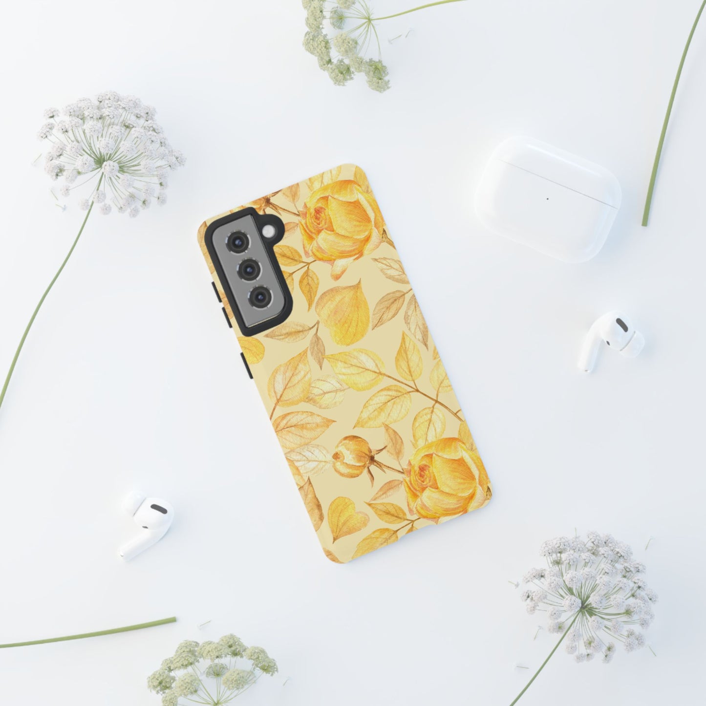 Yellow Dusk Tough Phone Case - Yellow Rose Design