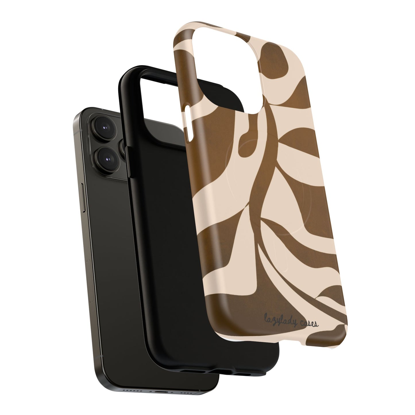 Brown Bonnet Stylish Tough Magnetic Phone Case - Trendy Abstract Design