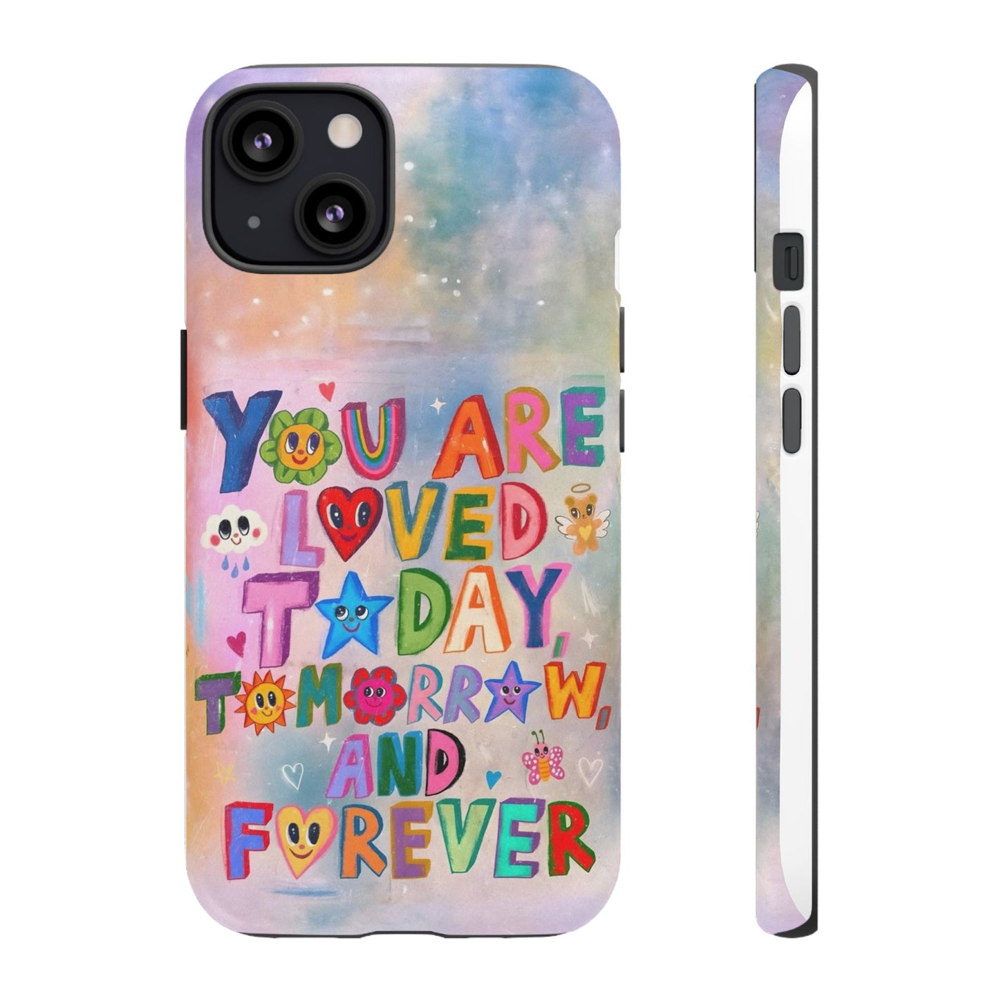 Colorful Phone Case with Positive Affirmations, Inspirational Phone Shell, Cute Gift for Teens, Motivational Tech Accessory, I Love You Case