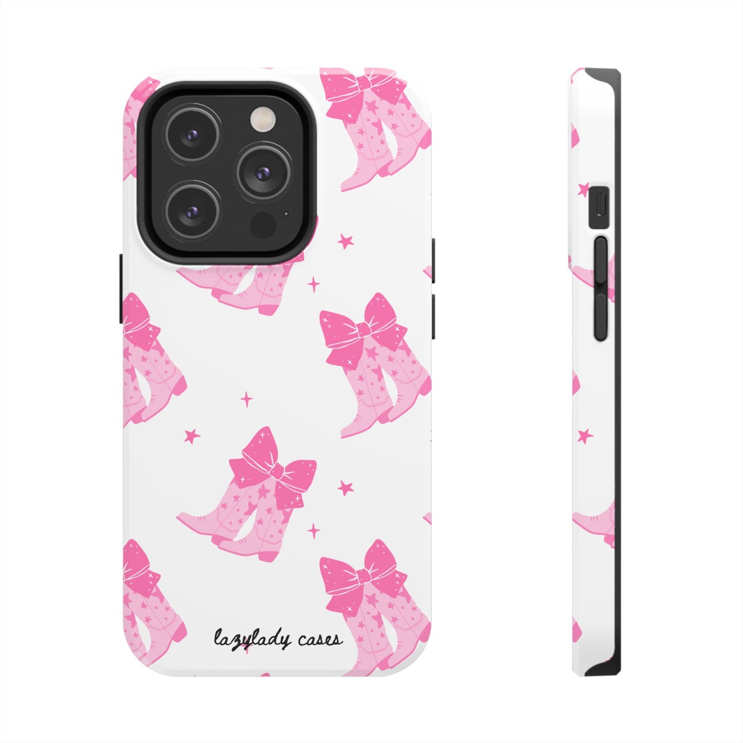Pink Cowgirl Tough Phone Case - Trendy Protection with Bow Design