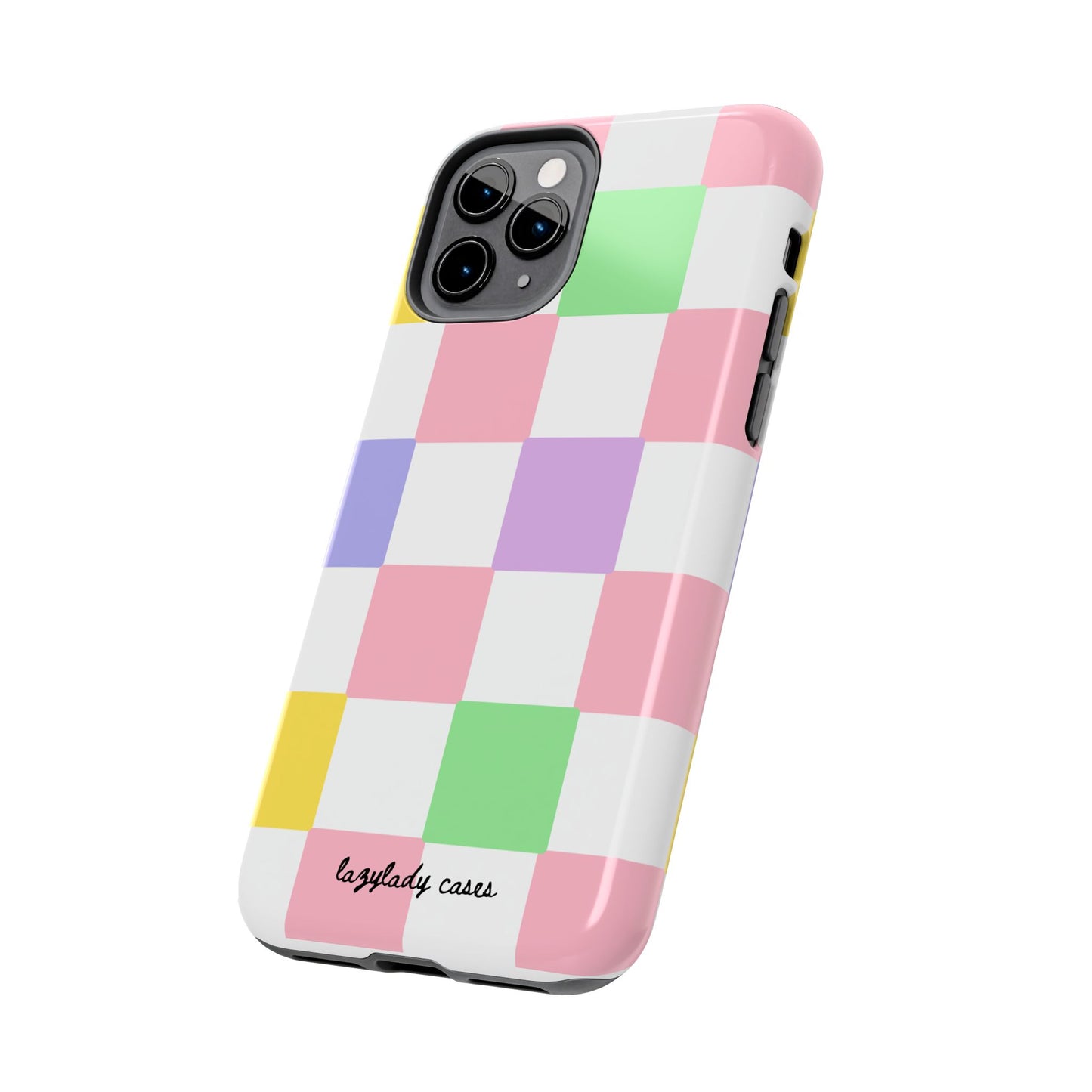 Colorful Checkerboard Tough Phone Case – Vibrant & Durable Protection