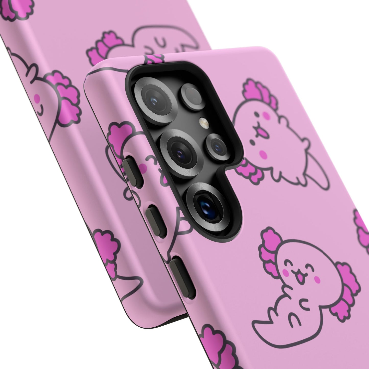 Cute Cartoon Axo Phone Case with Pink Sea Creatures Design