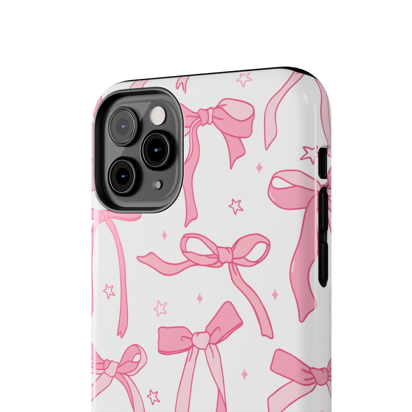 Cute Pink Bow Tough Phone Case - Stylish and Durable Protection