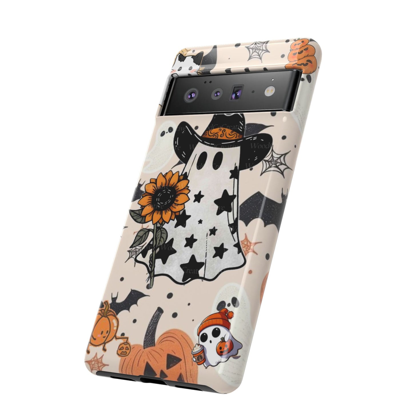 Cute Ghost Phone Case, Halloween Decor, Spooky Gift, Fall Accessories, Pumpkin Lover's Gift, Autumn Vibes, Trick or Treat