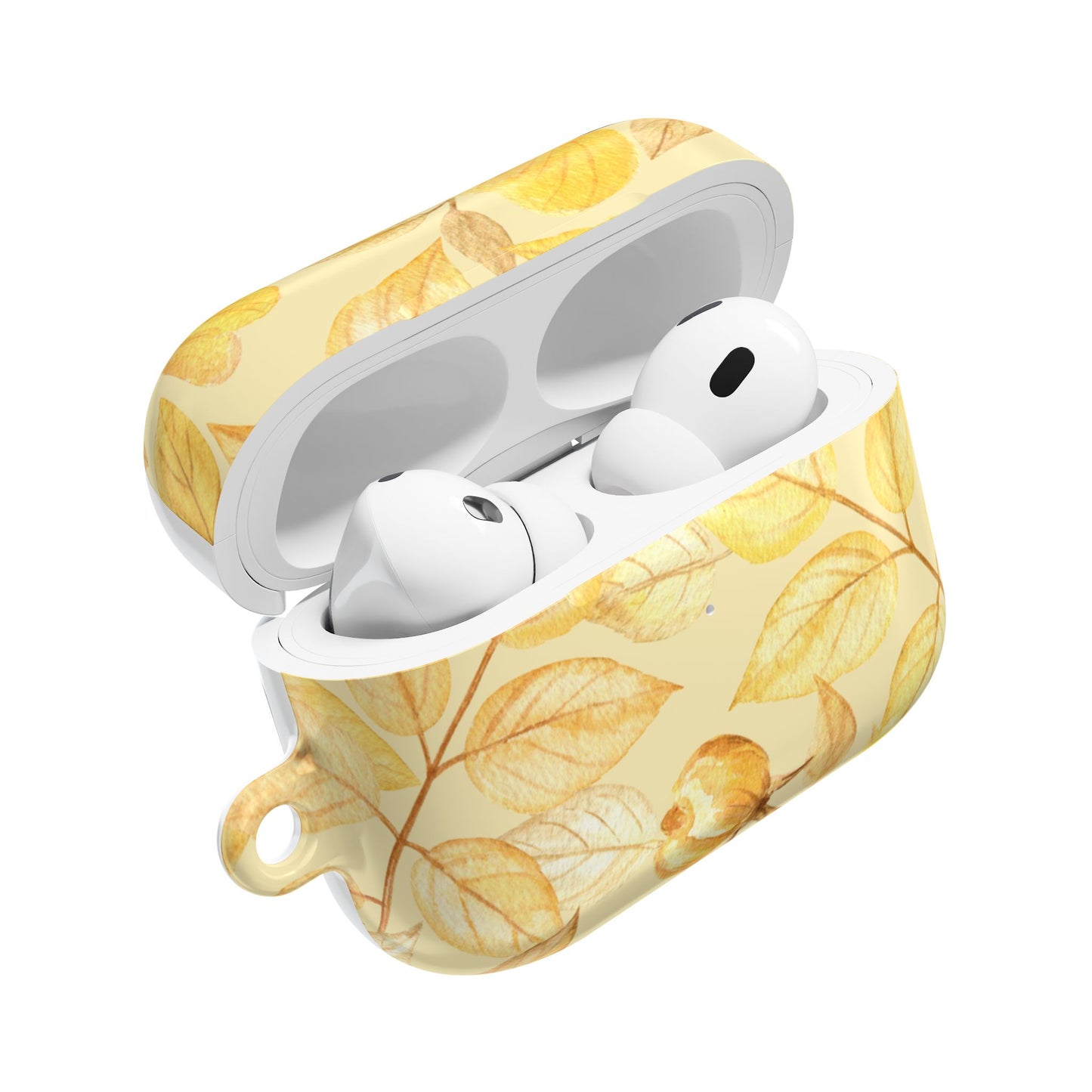 Yellow Dusk AirPod Case - Elegant Leaves Design for Nature Lovers