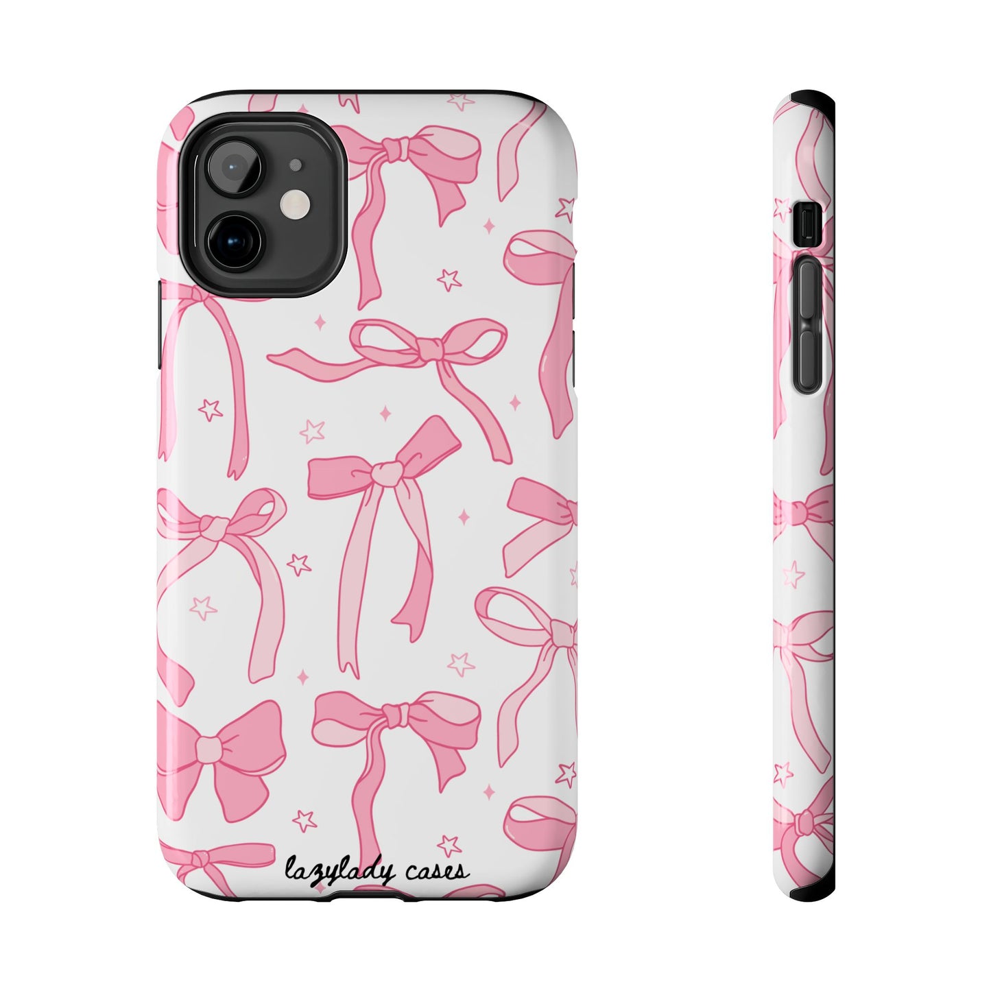 Cute Pink Bow Tough Phone Case - Stylish and Durable Protection