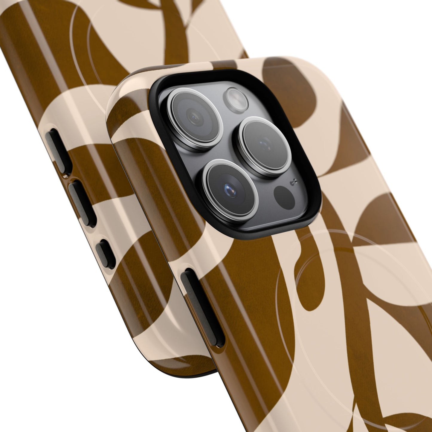 Brown Bonnet Stylish Tough Magnetic Phone Case - Trendy Abstract Design