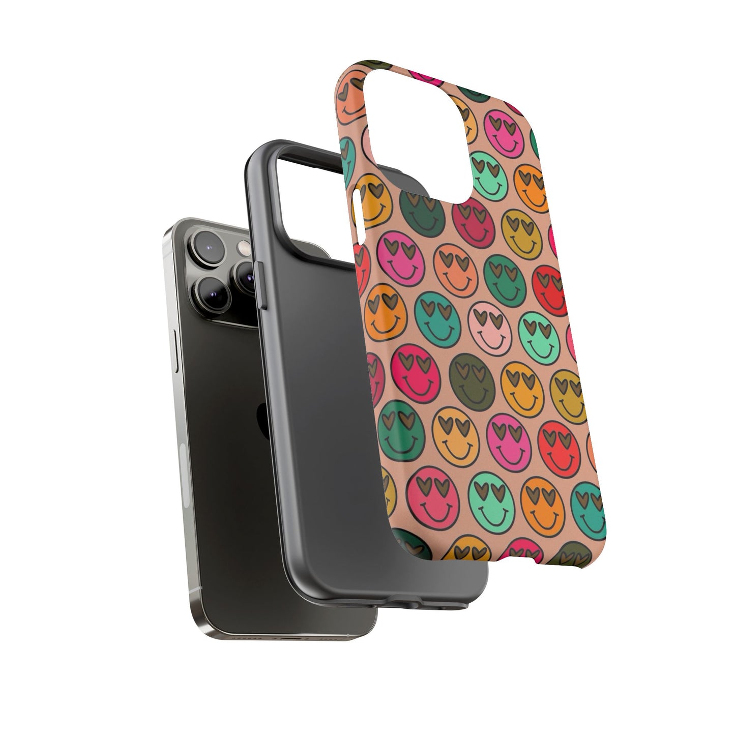 Colorful Smiley Phone Case | Tough Cases, Cute Phone Cover, Happy Vibes, Gift for Friends, Fun Phone Accessory