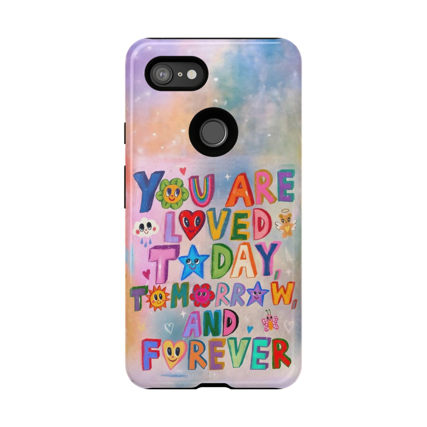 Colorful Phone Case with Positive Affirmations, Inspirational Phone Shell, Cute Gift for Teens, Motivational Tech Accessory, I Love You Case